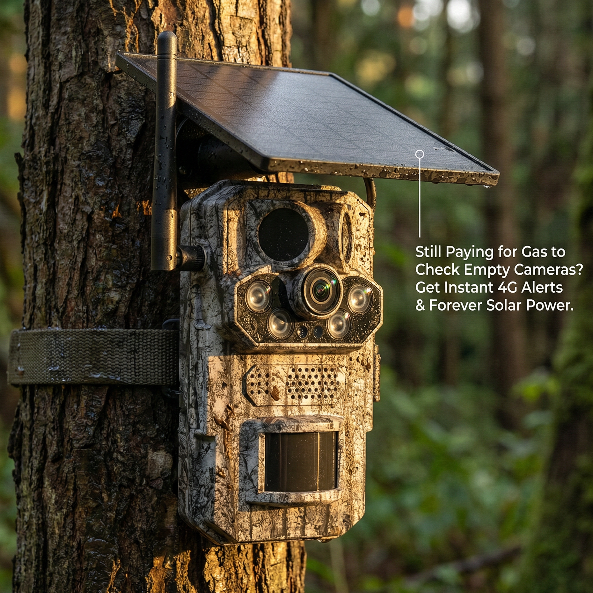 WildTrackr Sentinel - Solar PTZ Trail Camera, Night Vision, Two-Way Audio