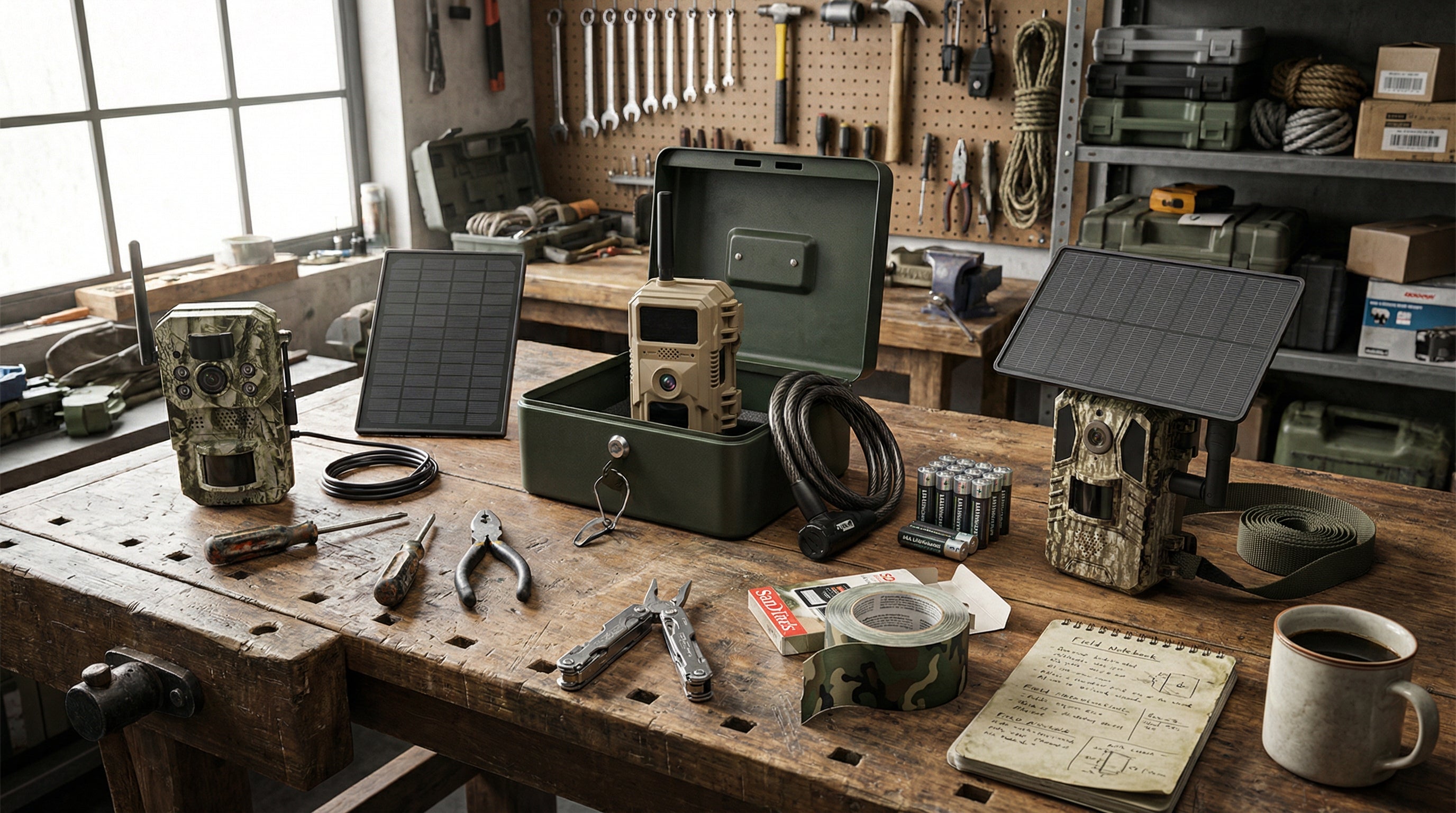 WildTrackr anti theft trail camera security cable lock for outdoor wildlife cameras