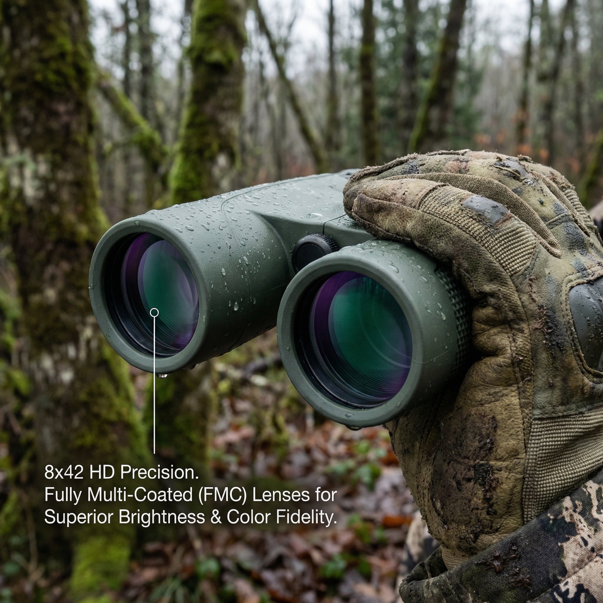 8x42 HD Binoculars – BaK4 Prism Wide Angle Optics