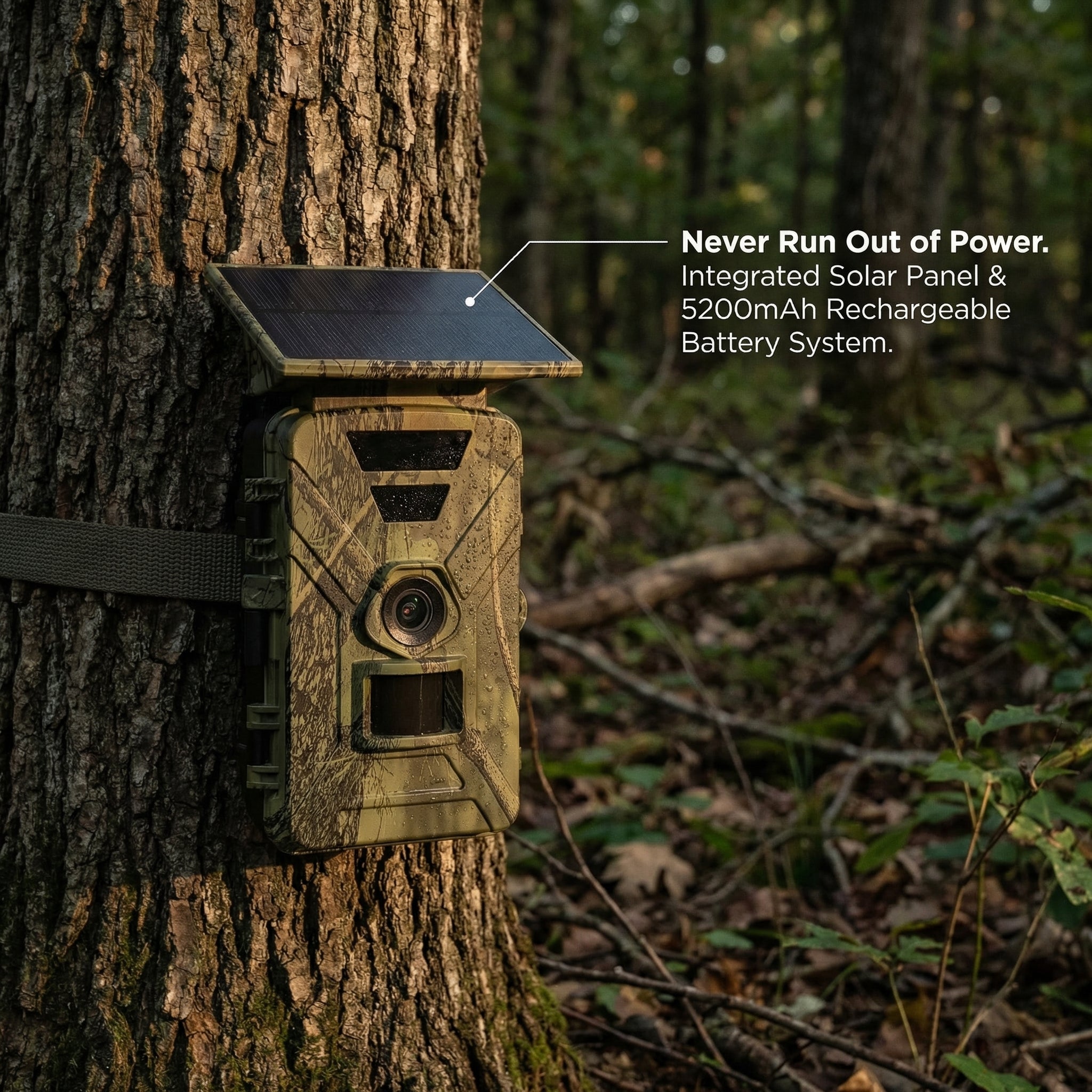 WildTrackr solar powered trail camera with WiFi for outdoor wildlife surveillance