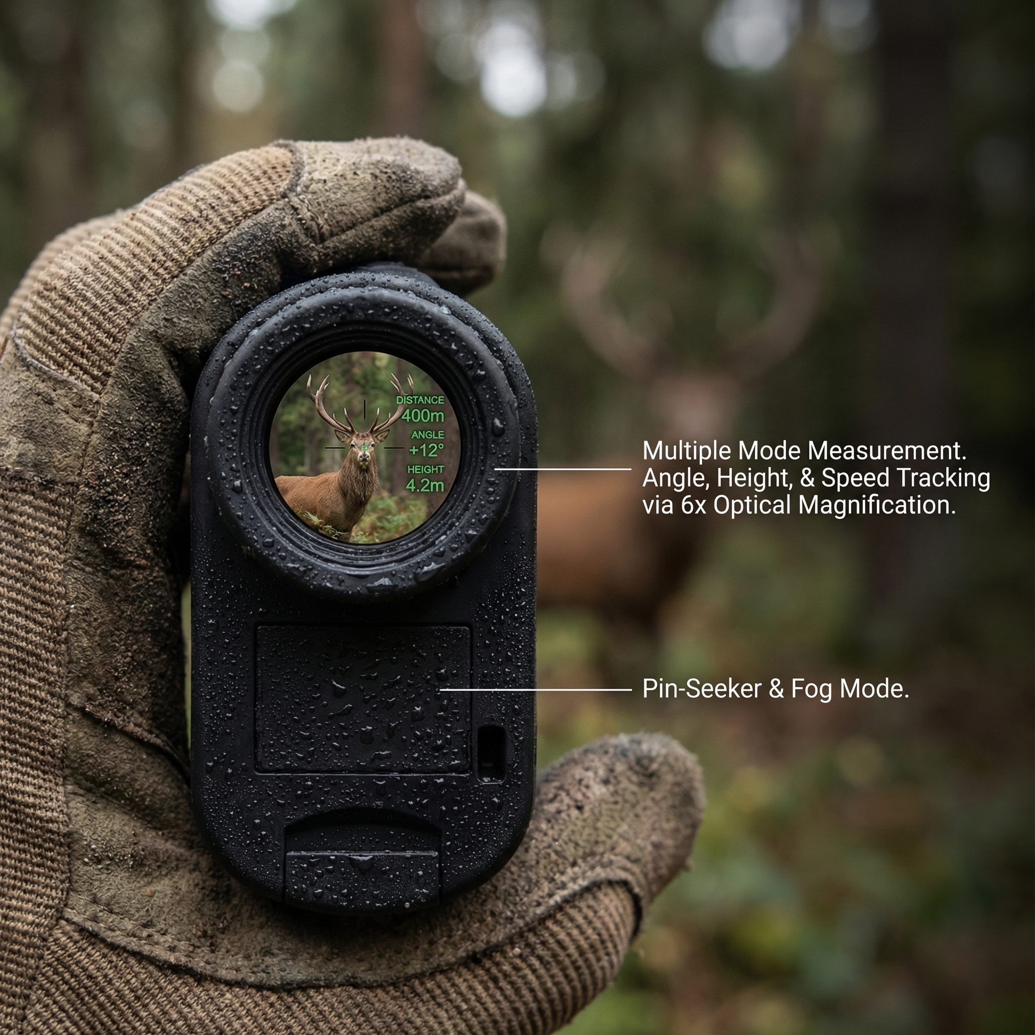 600m Laser Rangefinder 6X Hunting Distance Meter