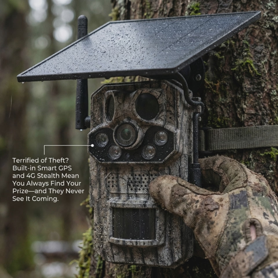WildTrackr Sentinel - Solar PTZ Trail Camera, Night Vision, Two-Way Audio